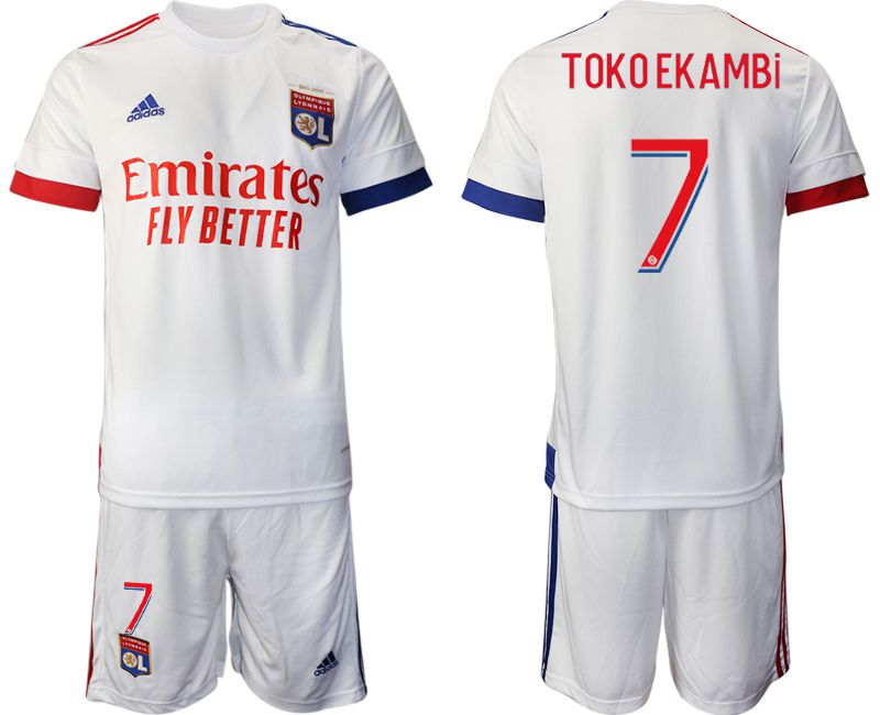 Men 2020-2021 club Lyon home #7 white Soccer Jerseys->other club jersey->Soccer Club Jersey